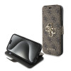 Guess 4G Big Metal Logo Book Wallet Case hoesje voor Apple iPhone 15 - Bruin 0