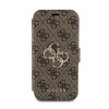 Guess 4G Big Metal Logo Book Wallet Case hoesje voor Apple iPhone 15 - Bruin 2