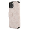 Guess 4G Big Metal Logo Book Wallet Case hoesje voor Apple iPhone 15 - Roze 1