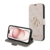 Guess 4G Big Metal Logo Book Wallet Case hoesje voor Apple iPhone 15 - Roze 0