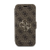 Guess 4G Big Metal Logo Book Wallet Case hoesje voor Apple iPhone 15 Pro Max - Bruin 3