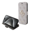 Guess 4G Big Metal Logo Book Wallet Case hoesje voor Apple iPhone 15 Pro - Roze 0