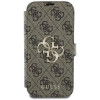 Guess 4G Big Metal Logo Book Wallet Case hoesje voor Apple iPhone 16 Pro - Bruin 2