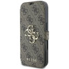 Guess 4G Big Metal Logo Book Wallet Case hoesje voor Apple iPhone 16 Pro Max - Bruin 5