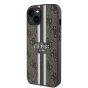Guess 4G Printed Stripes Hard Case Back Cover hoesje met MagSafe voor Apple iPhone 15 - Bruin 3