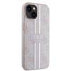 Guess 4G Printed Stripes Hard Case Back Cover hoesje met MagSafe voor Apple iPhone 15 - Roze 2