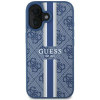 Guess 4G Printed Stripes Hard Case Back Cover hoesje met MagSafe voor Apple iPhone 16 - Blauw 1