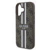 Guess 4G Printed Stripes Hard Case Back Cover hoesje met MagSafe voor Apple iPhone 16 - Bruin 4