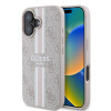 Guess 4G Printed Stripes Hard Case Back Cover hoesje met MagSafe voor Apple iPhone 16 - Roze 0