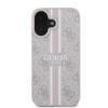 Guess 4G Printed Stripes Hard Case Back Cover hoesje met MagSafe voor Apple iPhone 16 - Roze 2