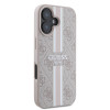 Guess 4G Printed Stripes Hard Case Back Cover hoesje met MagSafe voor Apple iPhone 16 - Roze 3