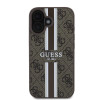 Guess 4G Printed Stripes Hard Case Back Cover hoesje met MagSafe voor Apple iPhone 16 Plus - Bruin 2