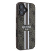 Guess 4G Printed Stripes Hard Case Back Cover hoesje met MagSafe voor Apple iPhone 16 Plus - Bruin 3