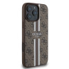 Guess 4G Printed Stripes Hard Case Back Cover hoesje met MagSafe voor Apple iPhone 16 Pro - Bruin 3