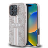 Guess 4G Printed Stripes Hard Case Back Cover hoesje met MagSafe voor Apple iPhone 16 Pro - Roze 0