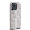 Guess 4G Printed Stripes Hard Case Back Cover hoesje met MagSafe voor Apple iPhone 16 Pro - Roze 3