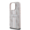 Guess 4G Printed Stripes Hard Case Back Cover hoesje met MagSafe voor Apple iPhone 16 Pro - Roze 4