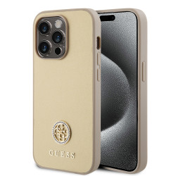 Guess 4G Strass Metal Logo Hard Case Back Cover hoesje voor Apple iPhone 15 Pro Max - Goud