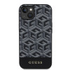 Guess GCube Stripes Hard Case Back Cover hoesje met MagSafe voor Apple iPhone 15 - Zwart 1