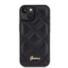 Guess Quilted Puffed Metal Logo Back Cover hoesje voor Apple iPhone 15 - Zwart 1