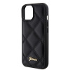 Guess Quilted Puffed Metal Logo Back Cover hoesje voor Apple iPhone 15 - Zwart 3
