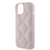 Guess Quilted Puffed Metal Logo Back Cover hoesje voor Apple iPhone 15 - Roze 3