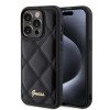 Guess Quilted Puffed Metal Logo Back Cover hoesje voor Apple iPhone 15 Pro Max - Zwart 0