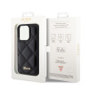 Guess Quilted Puffed Metal Logo Back Cover hoesje voor Apple iPhone 15 Pro Max - Zwart 5