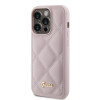 Guess Quilted Puffed Metal Logo Back Cover hoesje voor Apple iPhone 15 Pro Max - Roze 2