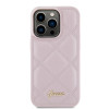 Guess Quilted Puffed Metal Logo Back Cover hoesje voor Apple iPhone 15 Pro - Roze 1
