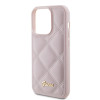 Guess Quilted Puffed Metal Logo Back Cover hoesje voor Apple iPhone 15 Pro - Roze 4