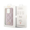 Guess Quilted Puffed Metal Logo Back Cover hoesje voor Apple iPhone 15 Pro - Roze 5