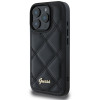 Guess Quilted Puffed Metal Logo Back Cover hoesje voor Apple iPhone 16 Pro - Zwart 1