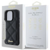Guess Quilted Puffed Metal Logo Back Cover hoesje voor Apple iPhone 16 Pro Max - Zwart 4