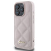 Guess Quilted Puffed Metal Logo Back Cover hoesje voor Apple iPhone 16 Pro - Roze 3