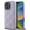 Guess Quilted Puffed Metal Logo Back Cover hoesje voor Apple iPhone 16 Pro - Paars 0