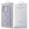 Guess Quilted Puffed Metal Logo Back Cover hoesje voor Apple iPhone 16 Pro - Paars 6