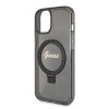 Guess Ring Stand Script Glitter Back Cover hoesje met MagSafe voor Apple iPhone 15 - Zwart 4