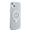 Guess Ring Stand Script Glitter Back Cover hoesje met MagSafe voor Apple iPhone 15 Plus - Transparant 3