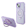 Guess Ring Stand Script Glitter Back Cover hoesje met MagSafe voor Apple iPhone 15 Plus - Paars 0