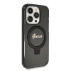 Guess Ring Stand Script Glitter Back Cover hoesje met MagSafe voor Apple iPhone 15 Pro Max - Zwart 3