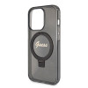 Guess Ring Stand Script Glitter Back Cover hoesje met MagSafe voor Apple iPhone 15 Pro Max - Zwart 4