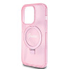 Guess Ring Stand Script Glitter Back Cover hoesje met MagSafe voor Apple iPhone 15 Pro Max - Roze 4