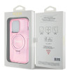 Guess Ring Stand Script Glitter Back Cover hoesje met MagSafe voor Apple iPhone 15 Pro Max - Roze 6