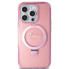Guess Ring Stand Script Glitter Back Cover hoesje met MagSafe voor Apple iPhone 15 Pro - Roze 2