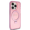 Guess Ring Stand Script Glitter Back Cover hoesje met MagSafe voor Apple iPhone 15 Pro - Roze 3