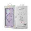 Guess Ring Stand Script Glitter Back Cover hoesje met MagSafe voor Apple iPhone 15 Pro - Paars 6