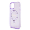 Guess Ring Stand Script Glitter Back Cover hoesje met MagSafe voor Apple iPhone 15 - Paars 4