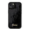 Guess Sequin Script Metal Back Cover hoesje voor Apple iPhone 15 - Zwart 1