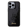 Guess Sequin Script Metal Back Cover hoesje voor Apple iPhone 15 Pro Max - Zwart 2